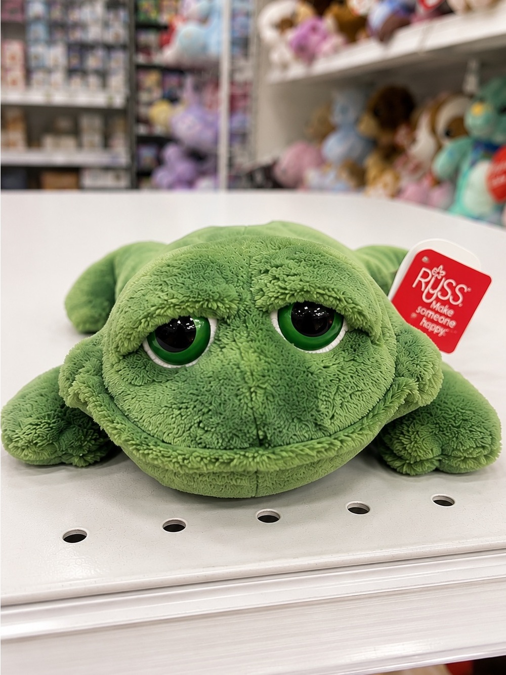 Russ Green Plush Frog Stuffed Animal Beanbag Soft Toy